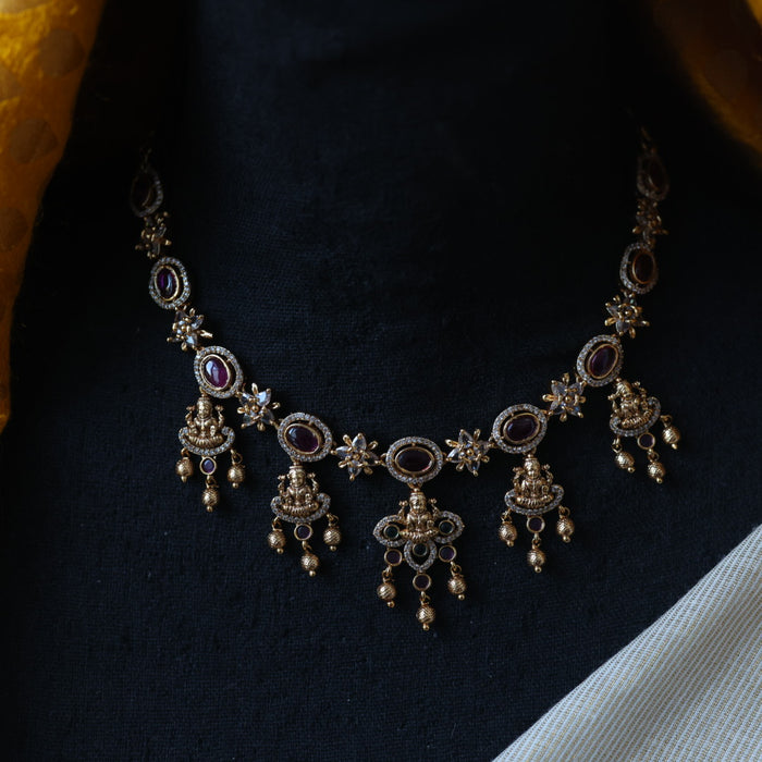 Antique temple design simple necklace necklace with earrings TTS57521