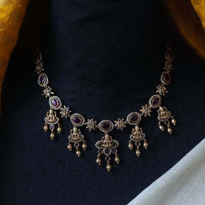 Antique temple design simple necklace necklace with earrings TTS57521
