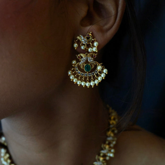 Antique  pearl short necklace with earrings TT0205322