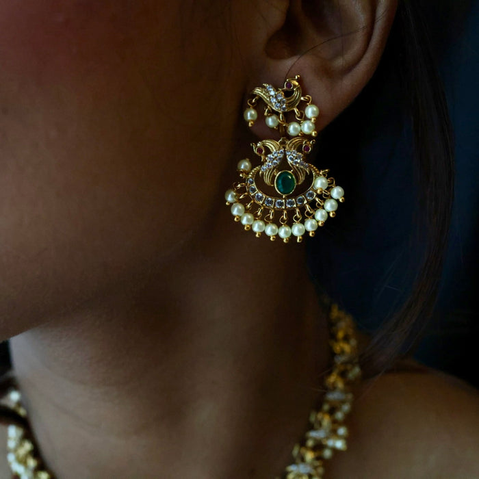 Antique  pearl short necklace with earrings TT0205322