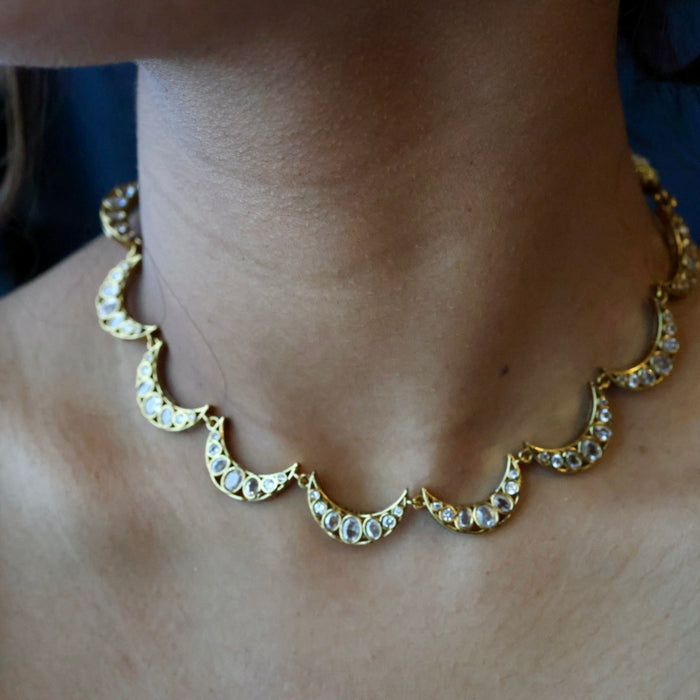 Antique simple short necklace and earrings TTS4346