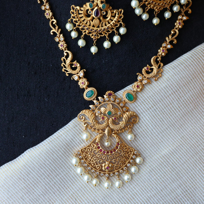 Antique simple short necklace with earring S1B1099