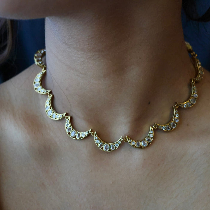 Antique simple short necklace and earrings TTS4345