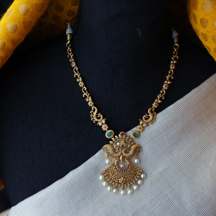 Antique simple short necklace with earring S1B1099