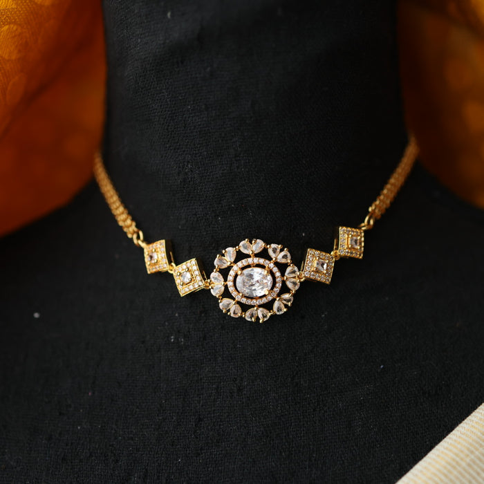 Heritage simple white stone choker necklace with earrings CCB1458