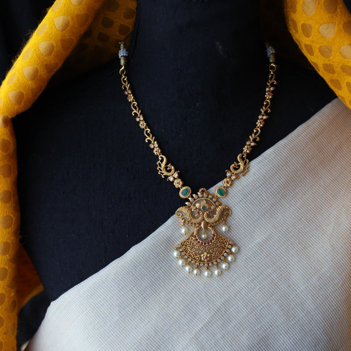 Antique simple short necklace with earring S1B1099