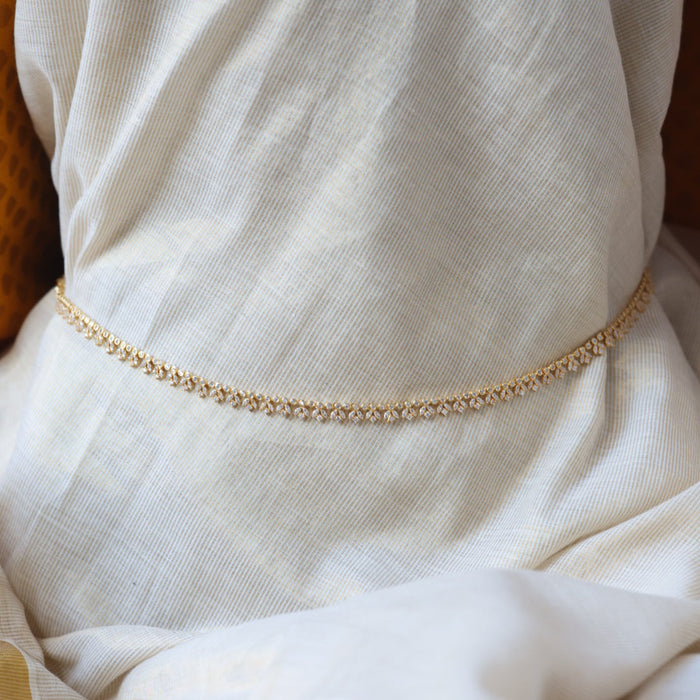 Heritage gold plated white stone waistchain HW3451