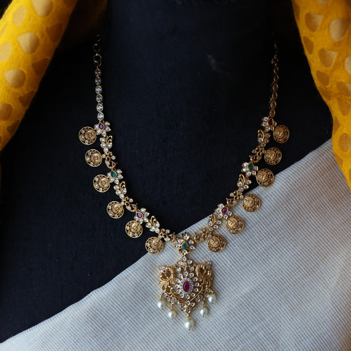 Antique short necklace and earrings S1B136