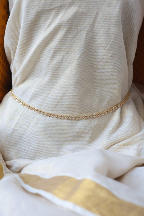 Heritage gold plated white stone waistchain HW3451