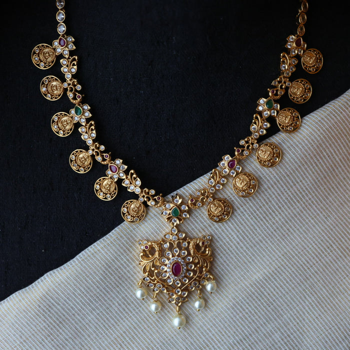 Antique short necklace and earrings S1B136