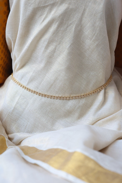 Heritage gold plated white stone waistchain HW3451