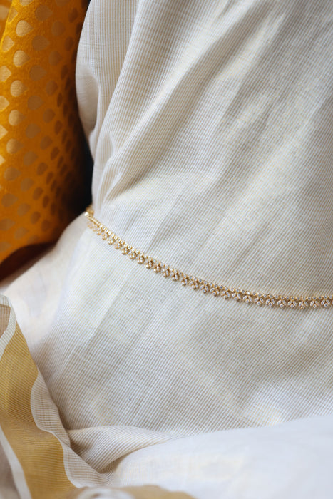 Heritage gold plated white stone waistchain HW3451