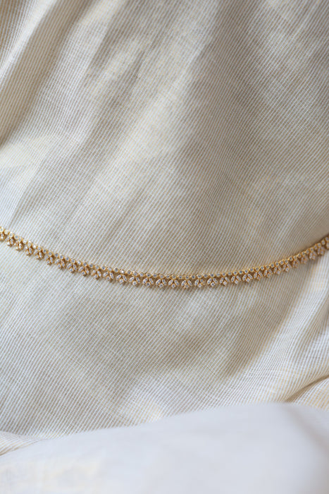 Heritage gold plated white stone waistchain HW3451