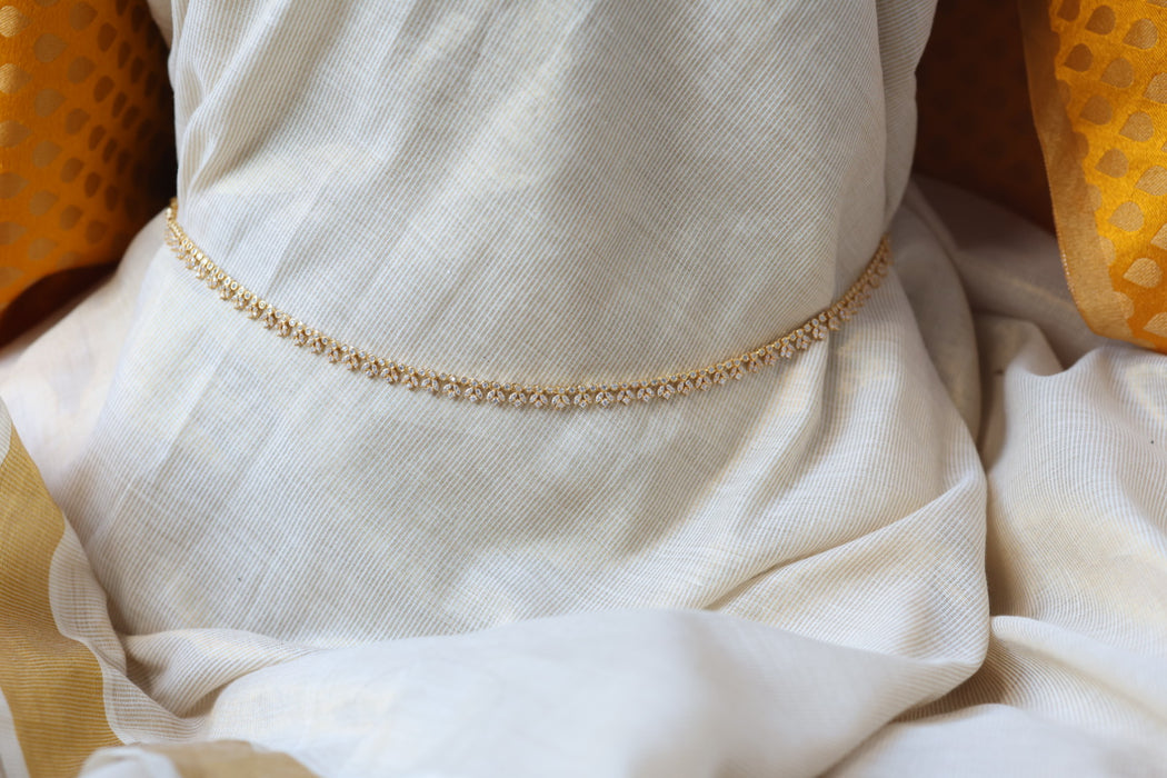 Heritage gold plated white stone waistchain HW3451