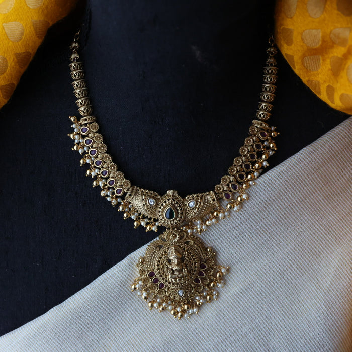 Antique simple short necklace with earring S1B1219