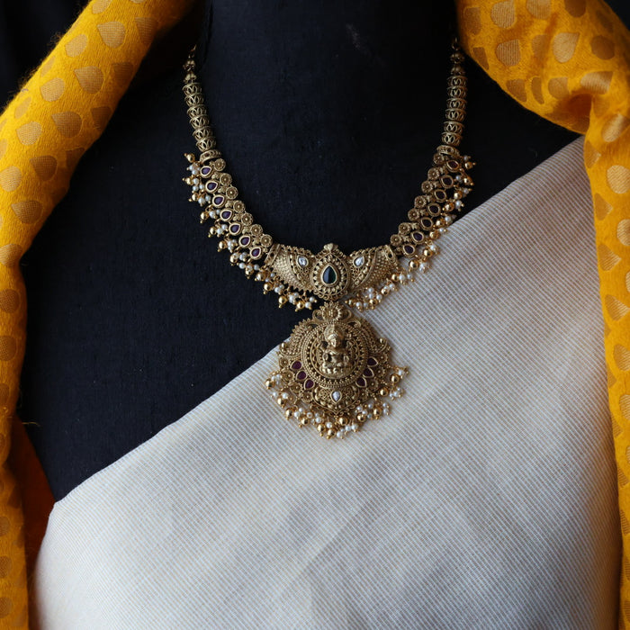 Antique simple short necklace with earring S1B1219