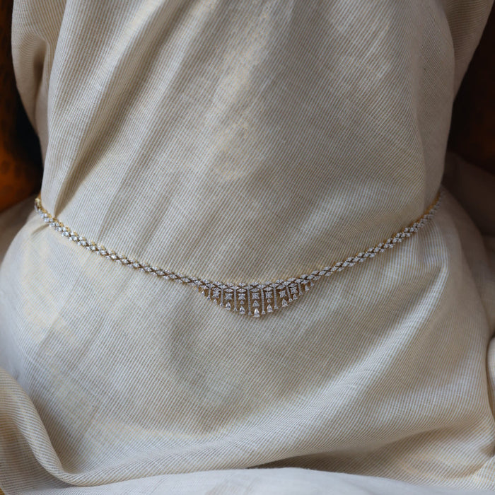 Heritage gold plated white stone waistchain HW34782