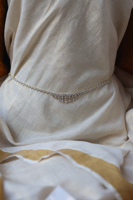 Heritage gold plated white stone waistchain HW34782