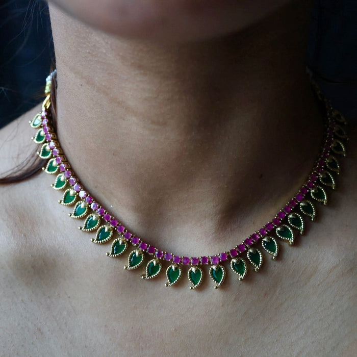 Antique mango short necklace and earrings TTS4321