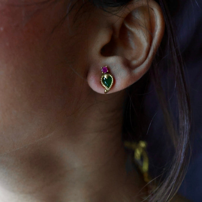 Antique mango short necklace and earrings TTS4321