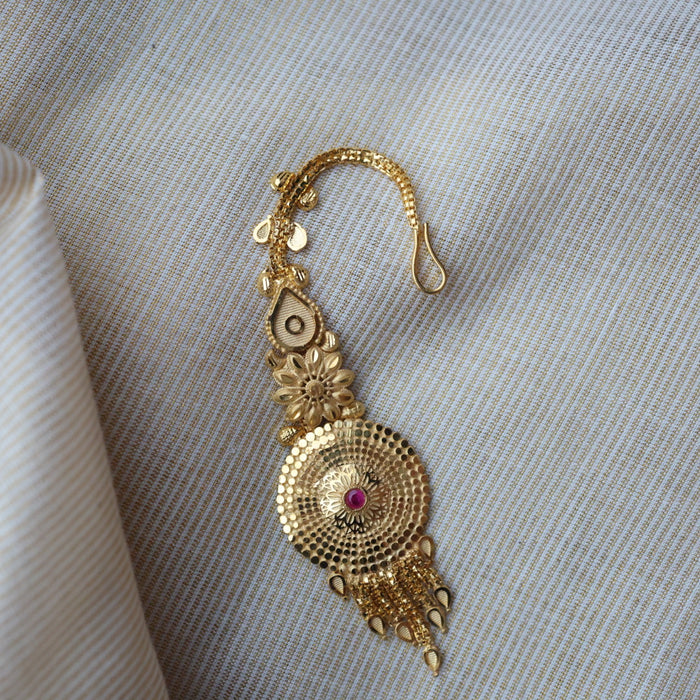 Heritage gold plated white stone tikka TH1016