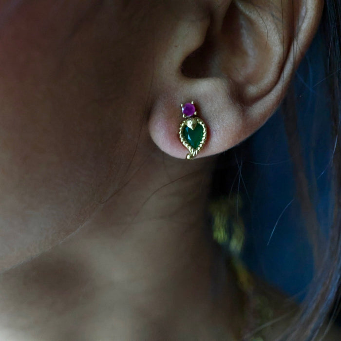 Antique mango short necklace and earrings TTS4321