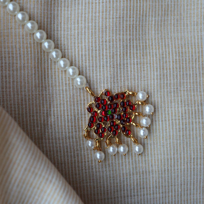 Antique ruby green stone pearl tikka TA1001