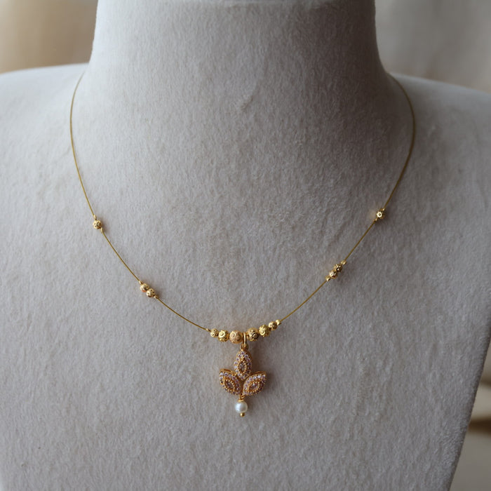 Heritage gold plated invisible short necklace IN9772
