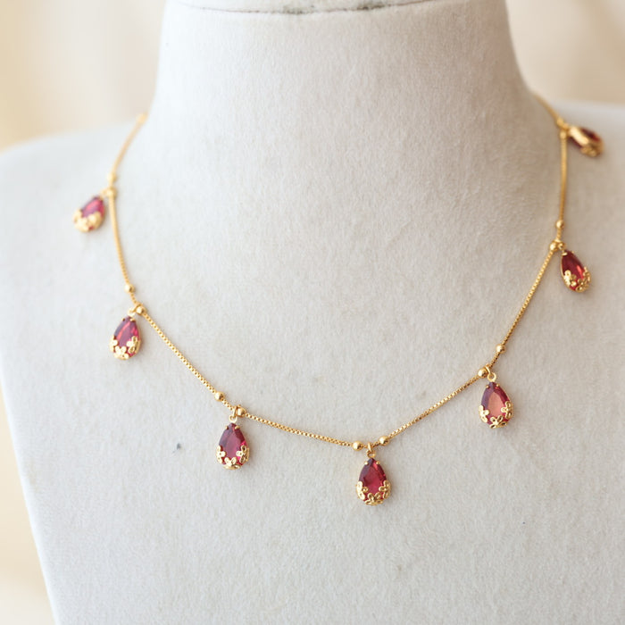 Heritage gold plated short necklace with earrings H6899