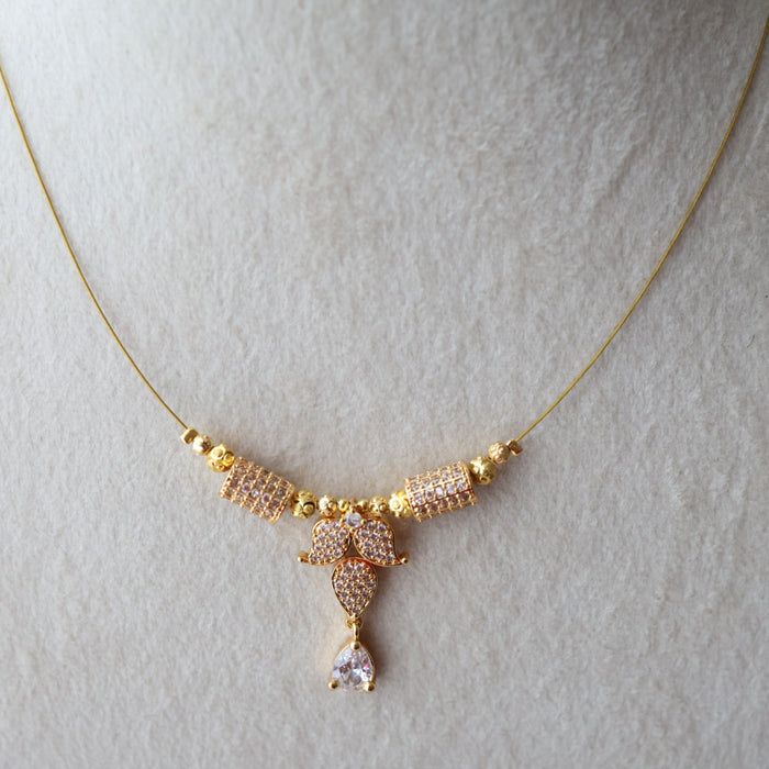 Heritage gold plated invisible short necklace IN9054