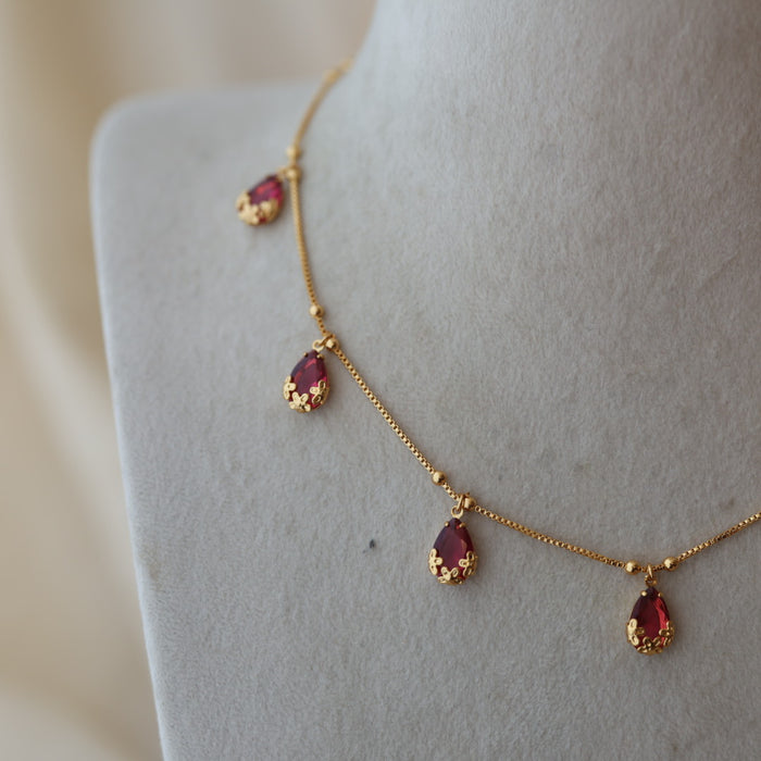 Heritage gold plated short necklace with earrings H6899