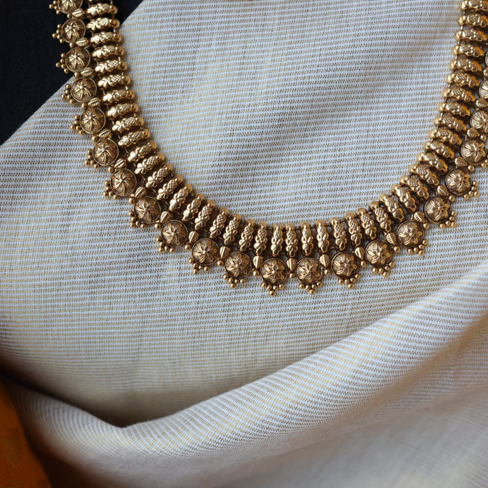 Antique gold long necklace with earrings G655