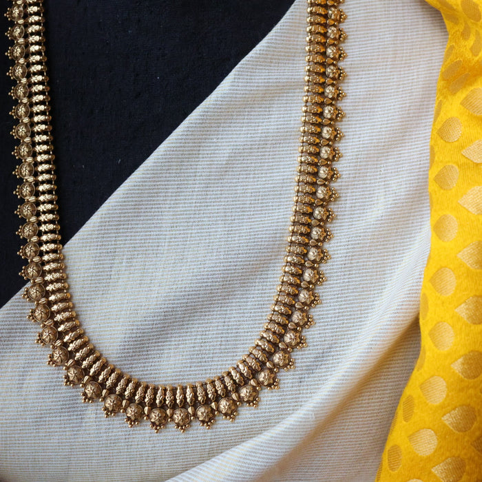 Antique gold long necklace with earrings G655