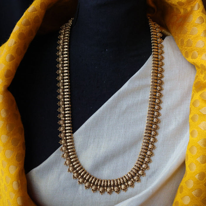 Antique gold long necklace with earrings G655