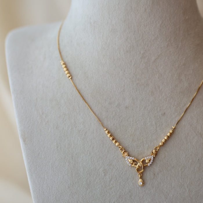 Heritage gold plated short necklace with earrings H689