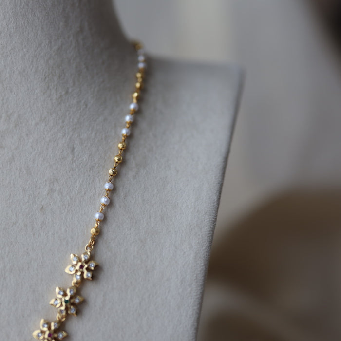 Heritage gold plated multi stone short necklace H9271