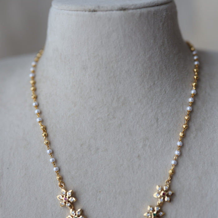 Heritage gold plated multi stone short necklace H9271