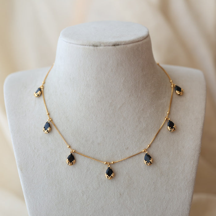 Heritage gold plated short necklace with earrings H799