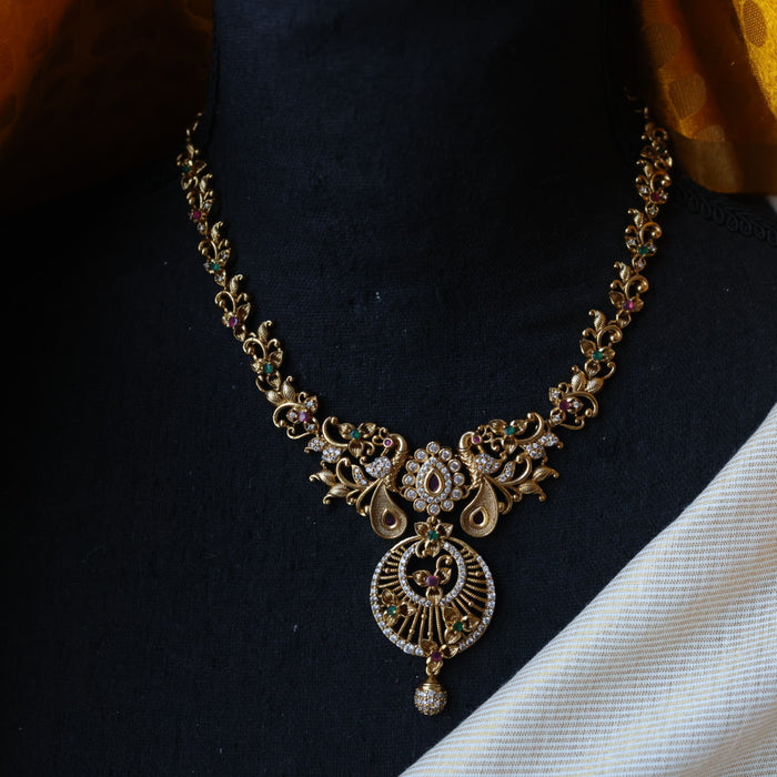 Antique short necklace with earrings TTS4765