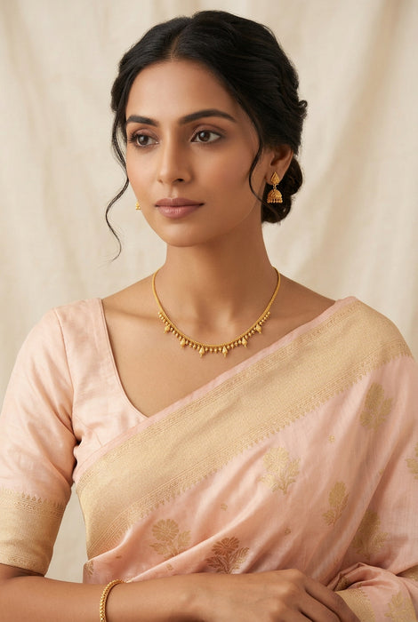 Heritage gold plated short necklace with earrings H7922
