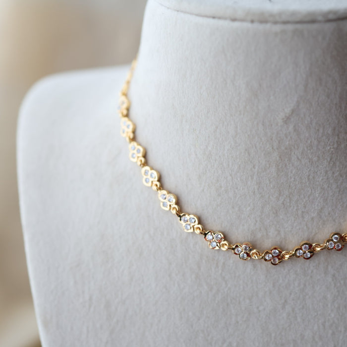 Heritage gold plated simple choker short necklace H336