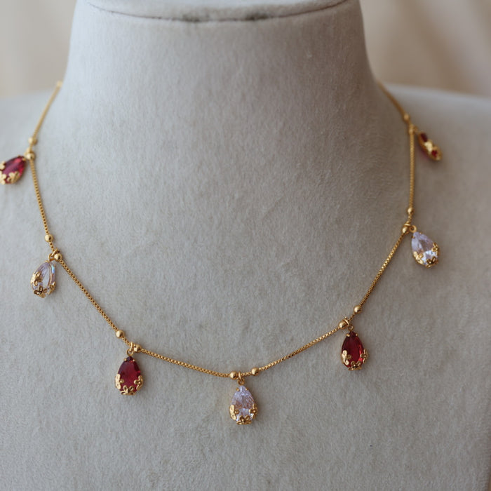 Heritage gold plated short necklace with earrings H2899