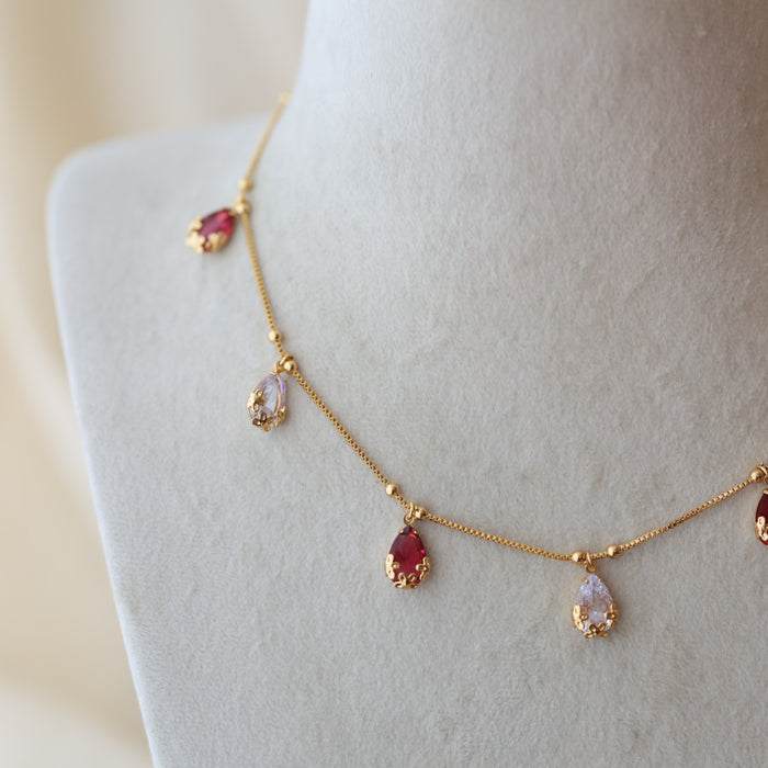 Heritage gold plated short necklace with earrings H2899