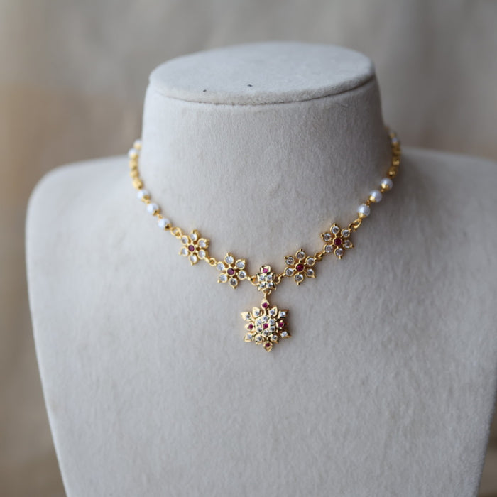 Heritage gold plated simple choker short necklace H339