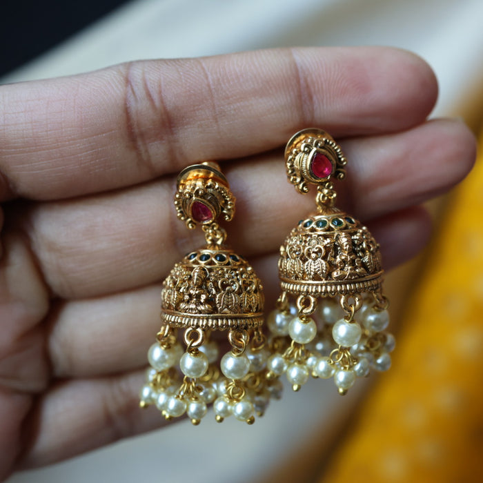 Antique short necklace with earrings TTS4712