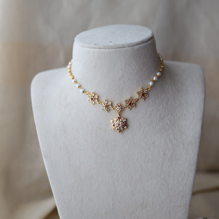 Heritage gold plated simple choker short necklace H339