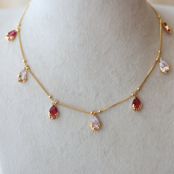 Heritage gold plated short necklace with earrings H2899