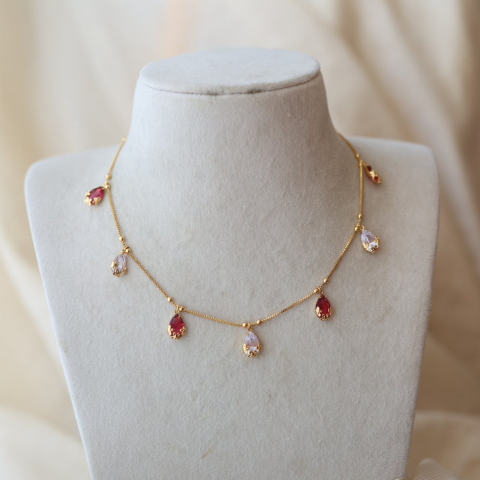 Heritage gold plated short necklace with earrings H2899