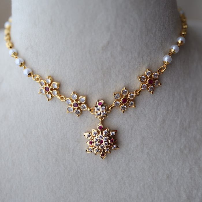 Heritage gold plated simple choker short necklace H339