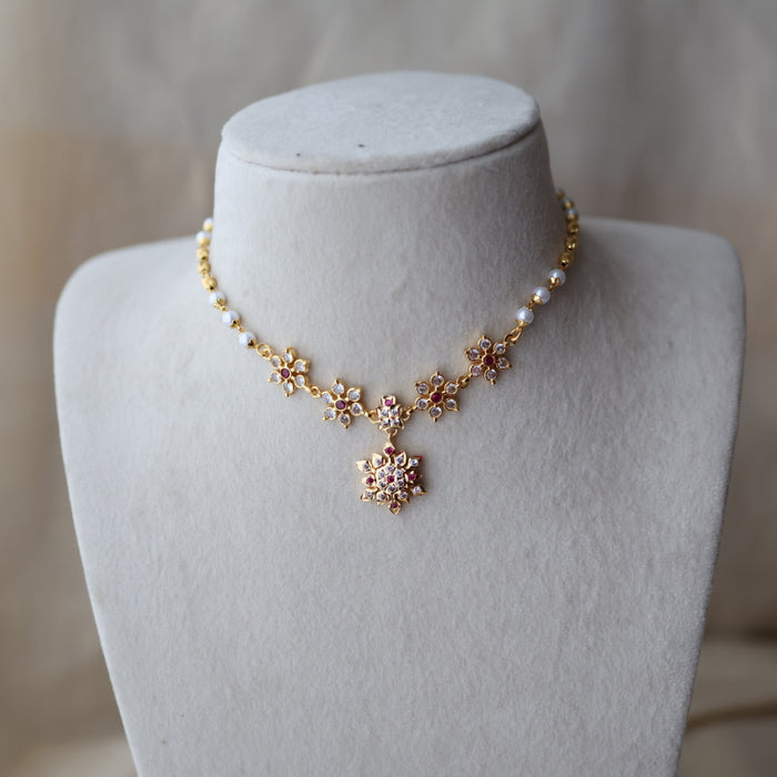 Heritage gold plated simple choker short necklace H339